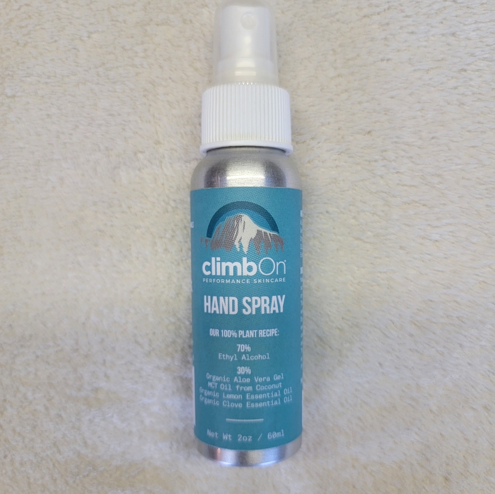'climb on' hand spray